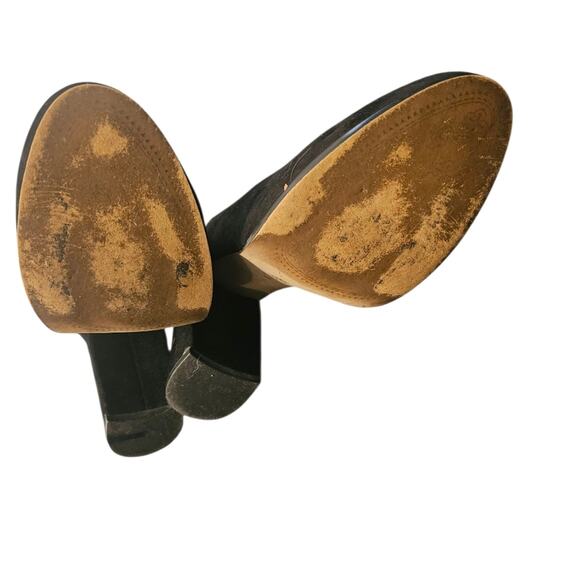 Black Suede Block Heel Pumps ISOLA Womens Size 10 Classic Dress Shoes Minimalist - Picture 4 of 7